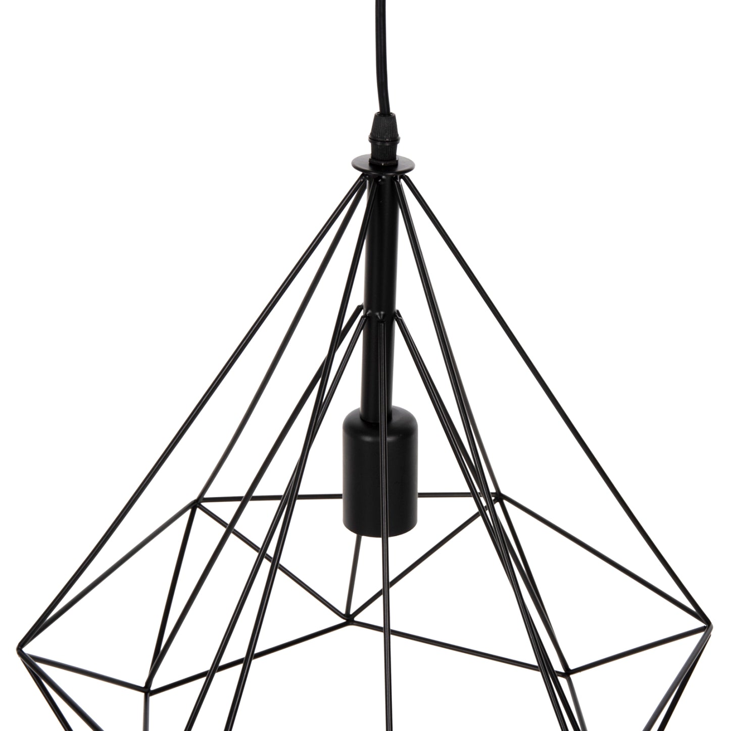 CEILING PENDANT LAMP HM4040 BLACK METAL CAP 25x22x123Hcm.