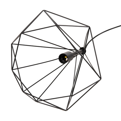 CEILING PENDANT LAMP HM4040 BLACK METAL CAP 25x22x123Hcm.