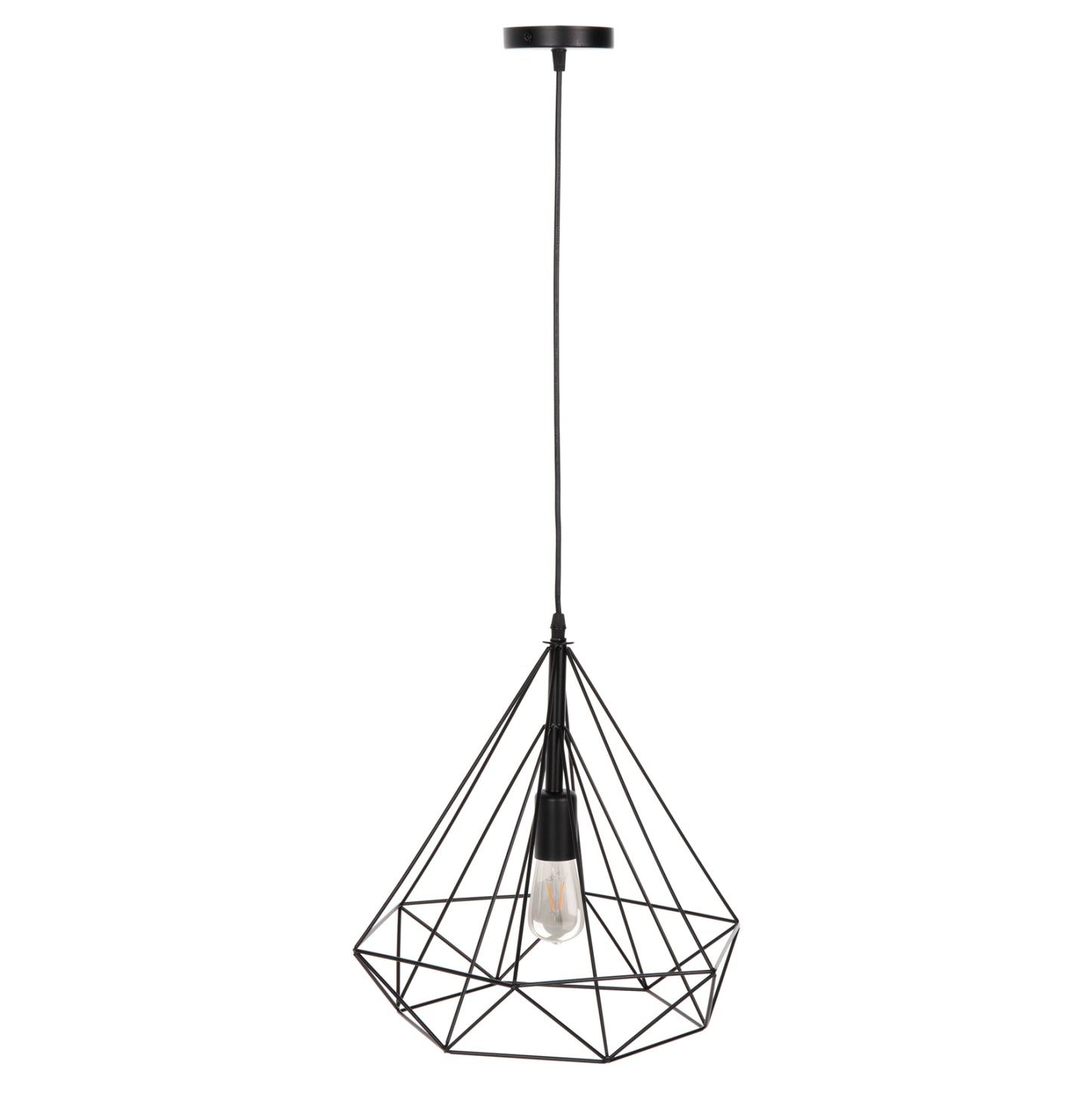 CEILING PENDANT LAMP HM4040 BLACK METAL CAP 25x22x123Hcm.