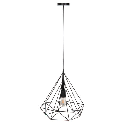 CEILING PENDANT LAMP HM4040 BLACK METAL CAP 25x22x123Hcm.