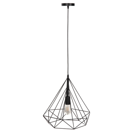 CEILING PENDANT LAMP HM4040 BLACK METAL CAP 25x22x123Hcm.