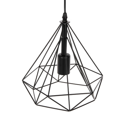 CEILING PENDANT LAMP HM4063 BLACK METAL CAP 25x22x123Hcm.