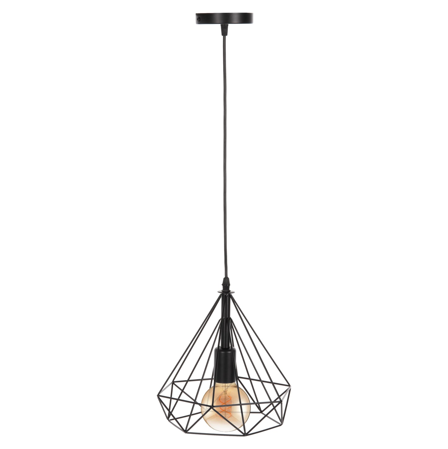 CEILING PENDANT LAMP HM4063 BLACK METAL CAP 25x22x123Hcm.