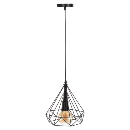 CEILING PENDANT LAMP HM4063 BLACK METAL CAP 25x22x123Hcm.
