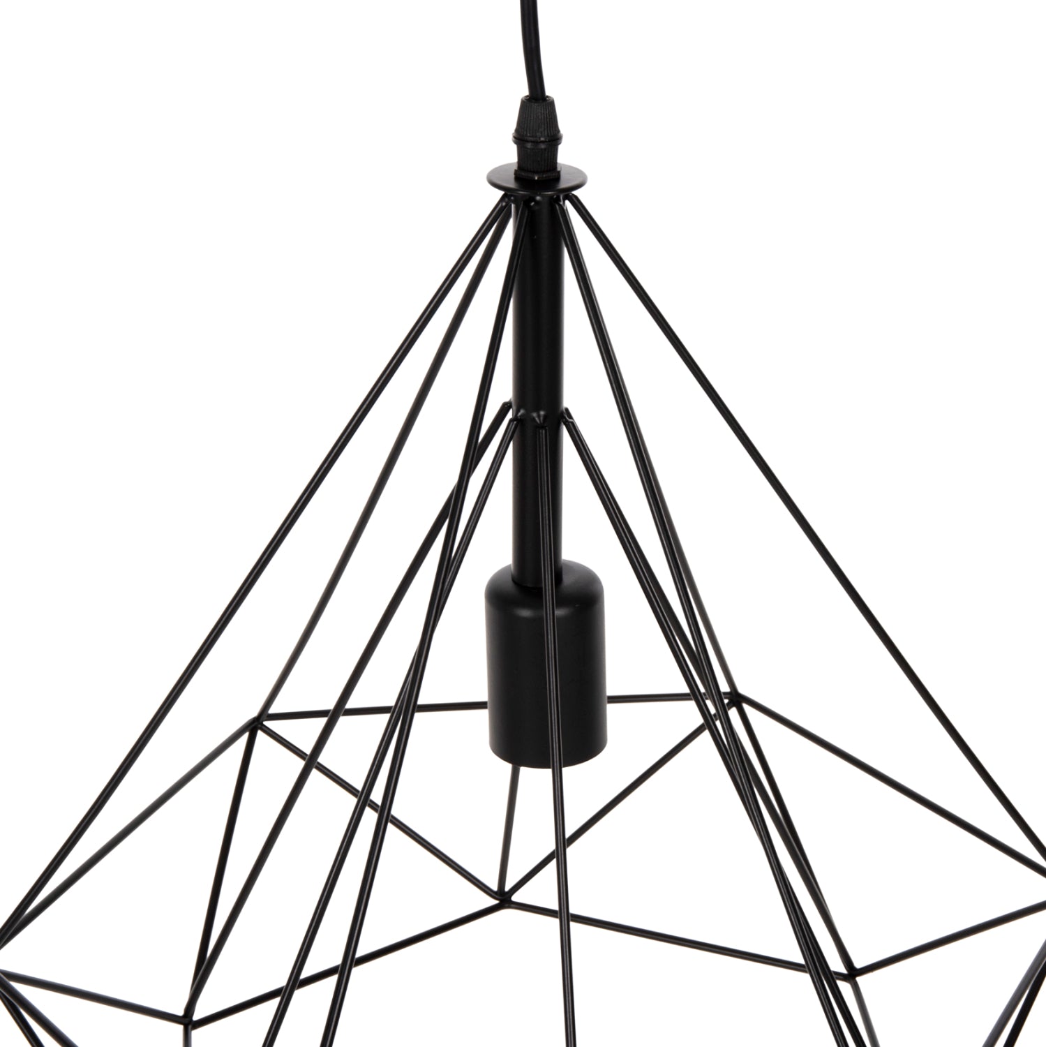 CEILING PENDANT LAMP HM4064 BLACK METAL CAP 32x37x128Hcm.