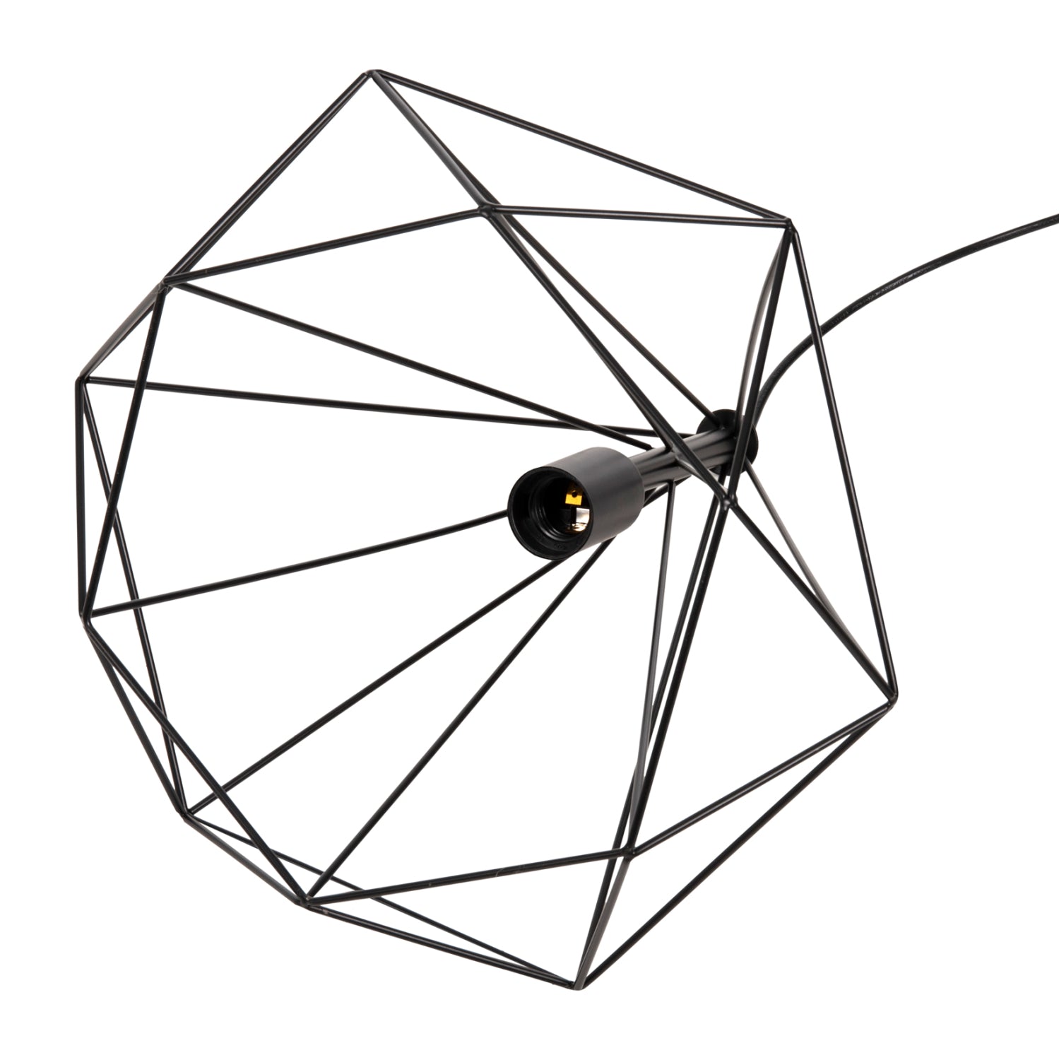 CEILING PENDANT LAMP HM4064 BLACK METAL CAP 32x37x128Hcm.