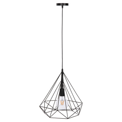 CEILING PENDANT LAMP HM4064 BLACK METAL CAP 32x37x128Hcm.