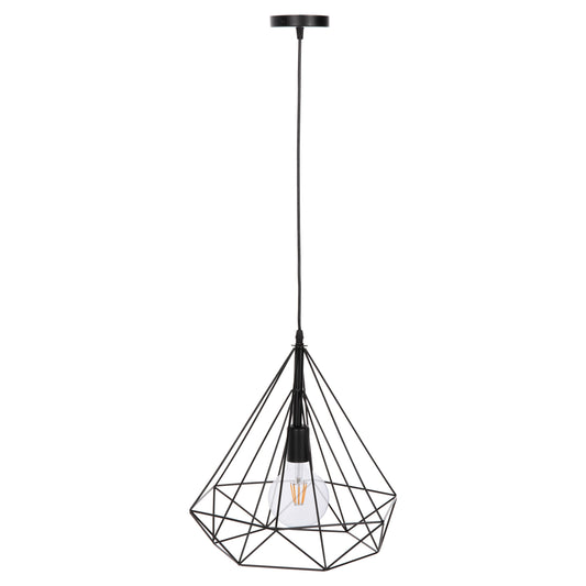 CEILING PENDANT LAMP HM4064 BLACK METAL CAP 32x37x128Hcm.