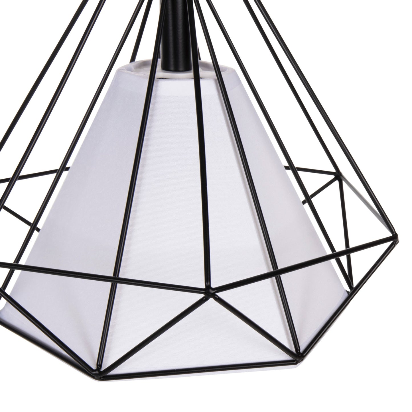 CEILING PENDANT LAMP HM4065 BLACK METAL CAP-WHITE LIGHT BULB COVER 25x25x125Yεκ.