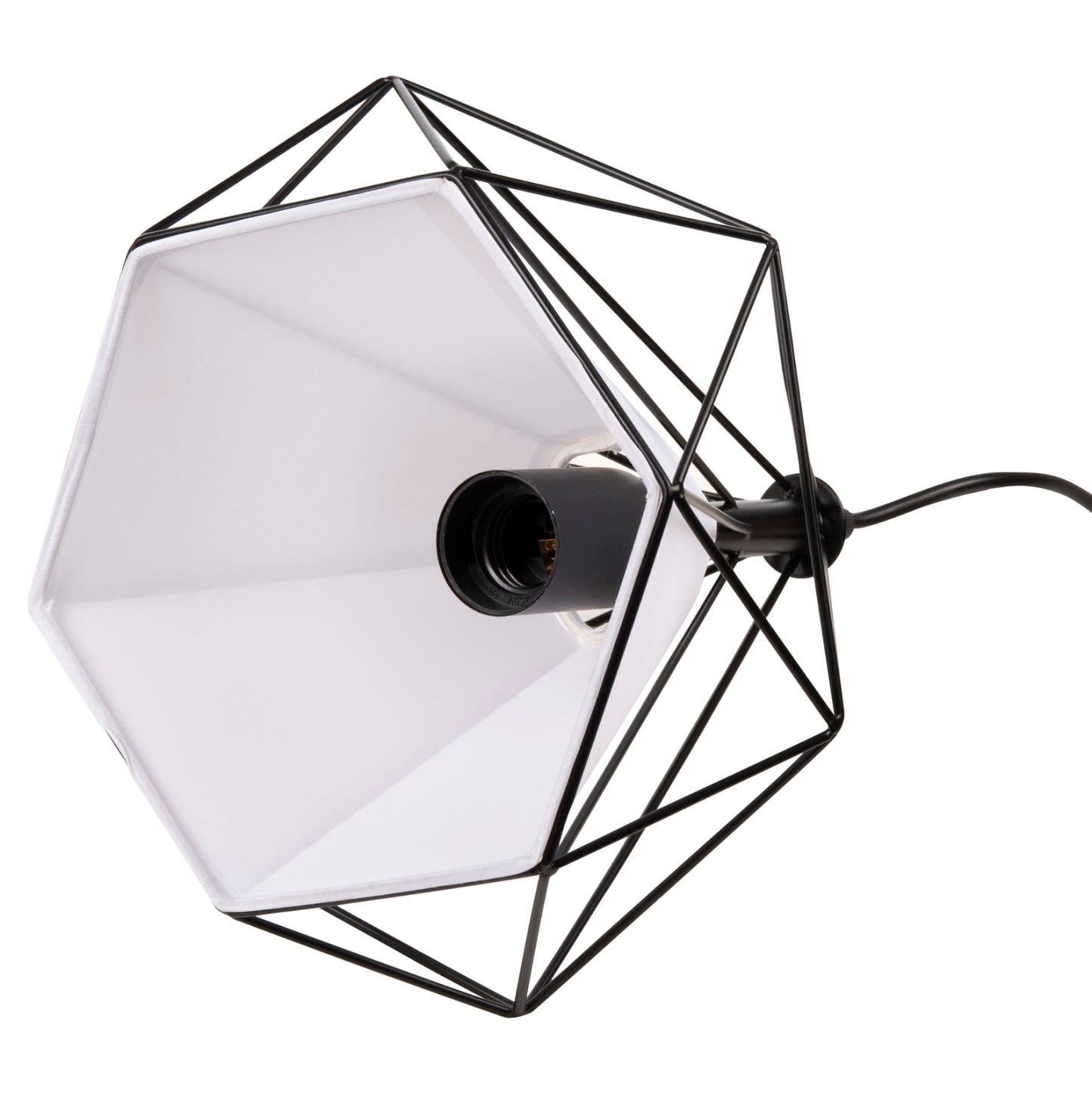 CEILING PENDANT LAMP HM4065 BLACK METAL CAP-WHITE LIGHT BULB COVER 25x25x125Yεκ.