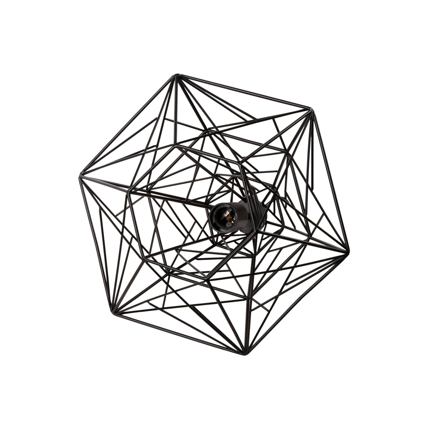 CEILING PENDANT LAMP HM4067 BLACK METAL MESH CAP 36x30x130Hcm.