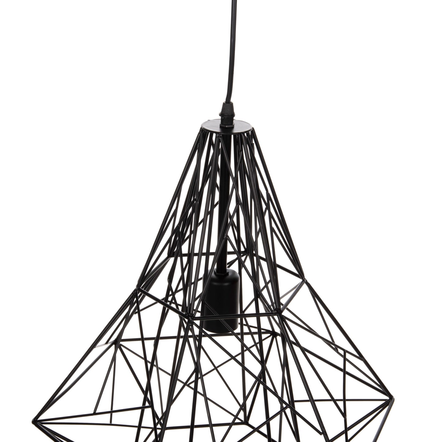 CEILING PENDANT LAMP HM4068 BLACK METAL CAP 40x35x130Hcm.