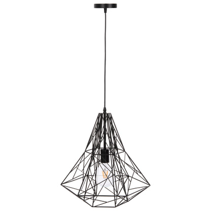 CEILING PENDANT LAMP HM4068 BLACK METAL CAP 40x35x130Hcm.
