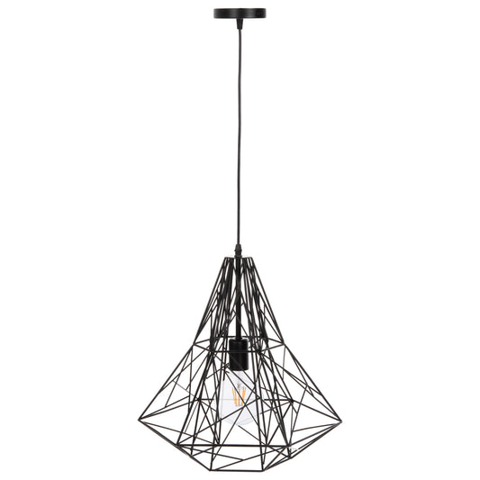 CEILING PENDANT LAMP HM4068 BLACK METAL CAP 40x35x130Hcm.