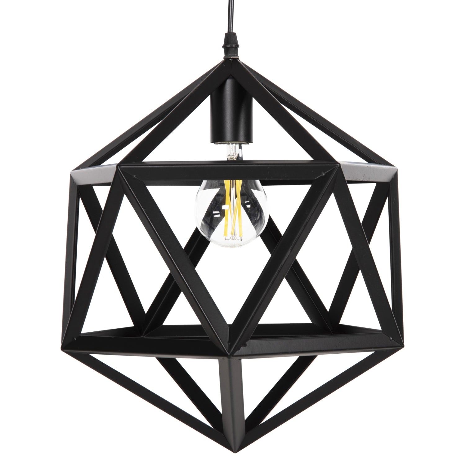 CEILING PENDANT LAMP HM4073 BLACK METAL 30x30x35H cm.