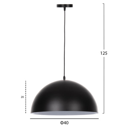CEILING PENDANT LAMP HM4078 BLACK METAL ROUND CAP Φ40x125Hcm.