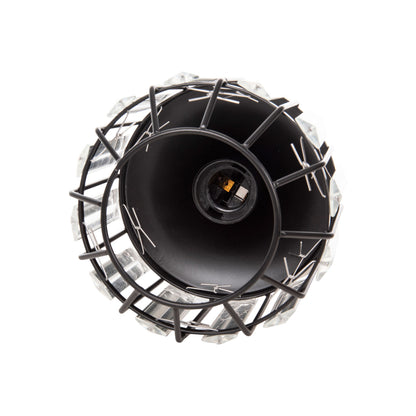 CEILING PENDANT LAMP HM4084 3-LIGHT BLACK METAL-GLASS Φ14x123Hcm.