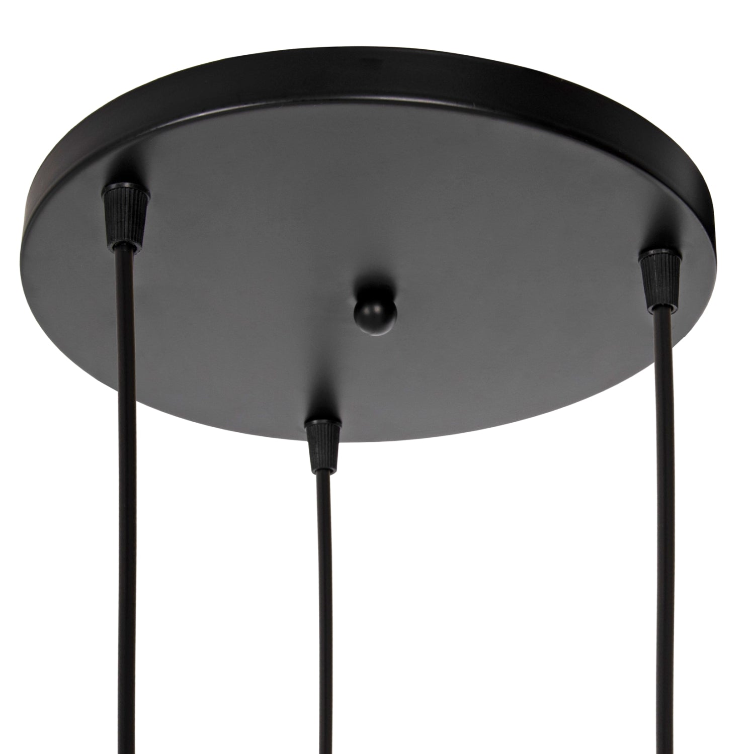 CEILING PENDANT LAMP HM4086 3-LIGHT BLACK METAL CAPS LIKE UMBRELLAS Φ22x123Hcm.