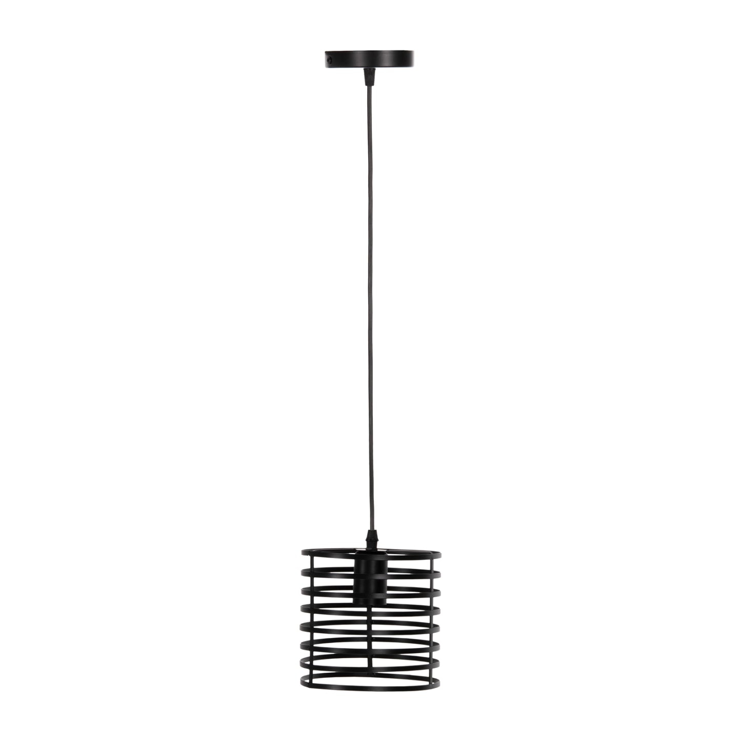 CEILING PENDANT LAMP HM4090 BLACK CYLINDRICAL METAL CAP Φ16x124Hcm.