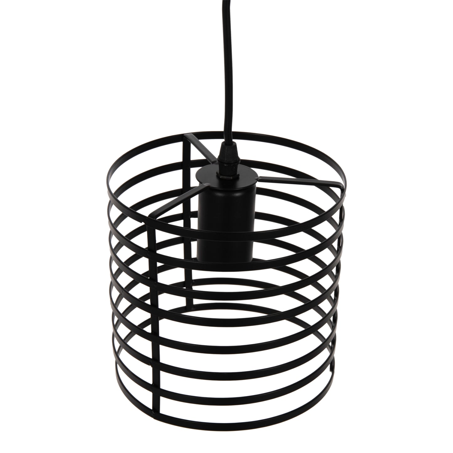 CEILING PENDANT LAMP HM4090 BLACK CYLINDRICAL METAL CAP Φ16x124Hcm.