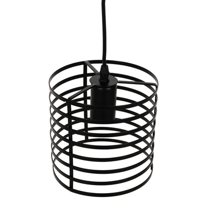 CEILING PENDANT LAMP HM4090 BLACK CYLINDRICAL METAL CAP Φ16x124Hcm.