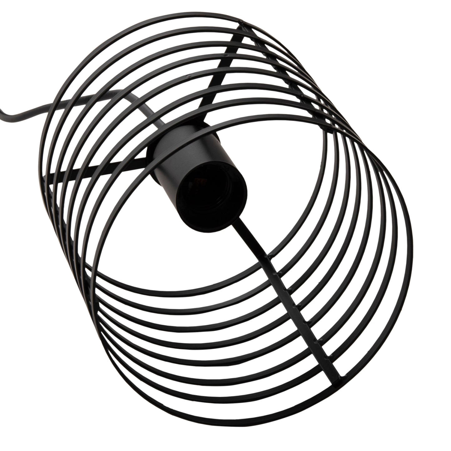 CEILING PENDANT LAMP HM4090 BLACK CYLINDRICAL METAL CAP Φ16x124Hcm.