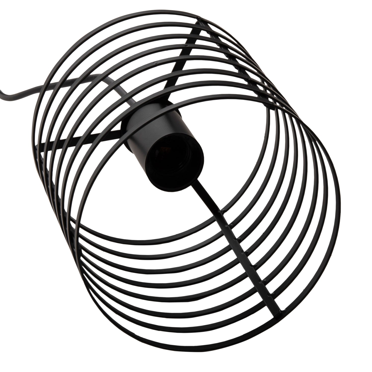 CEILING PENDANT LAMP HM4090 BLACK CYLINDRICAL METAL CAP Φ16x124Hcm.