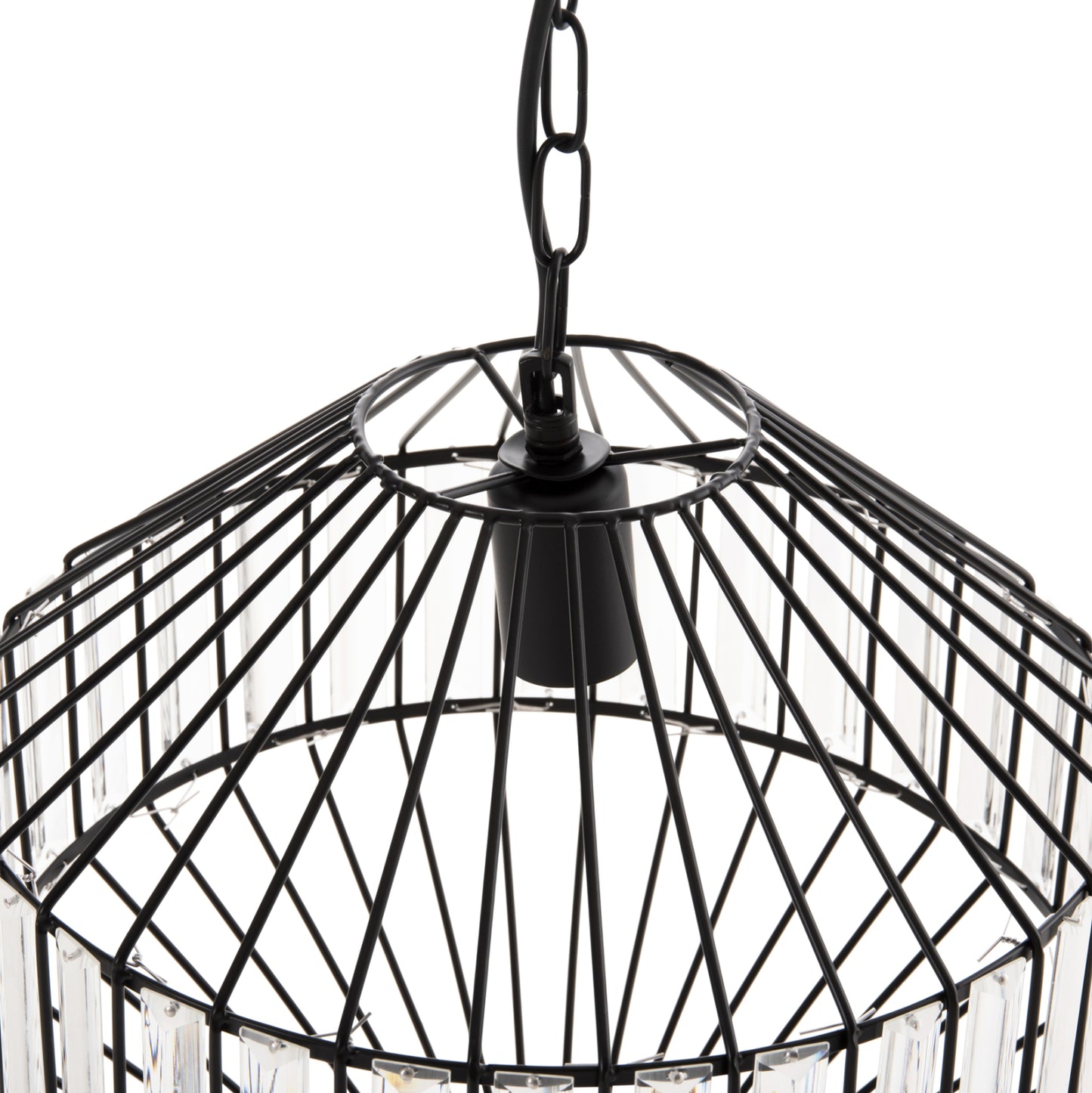 CEILING PENDANT LAMP HM4092 BLACK METAL CAP Φ33,5x29-127,5Hcm.