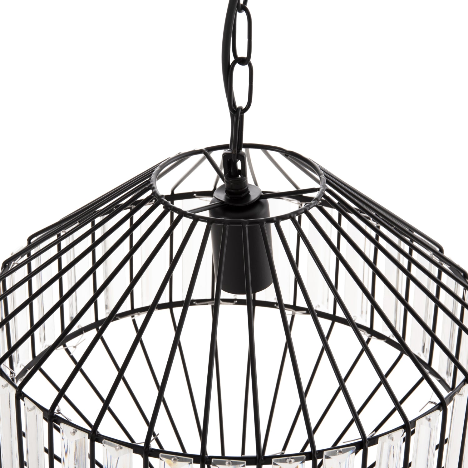 CEILING PENDANT LAMP HM4092 BLACK METAL CAP Φ33,5x29-127,5Hcm.