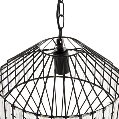 CEILING PENDANT LAMP HM4092 BLACK METAL CAP Φ33,5x29-127,5Hcm.