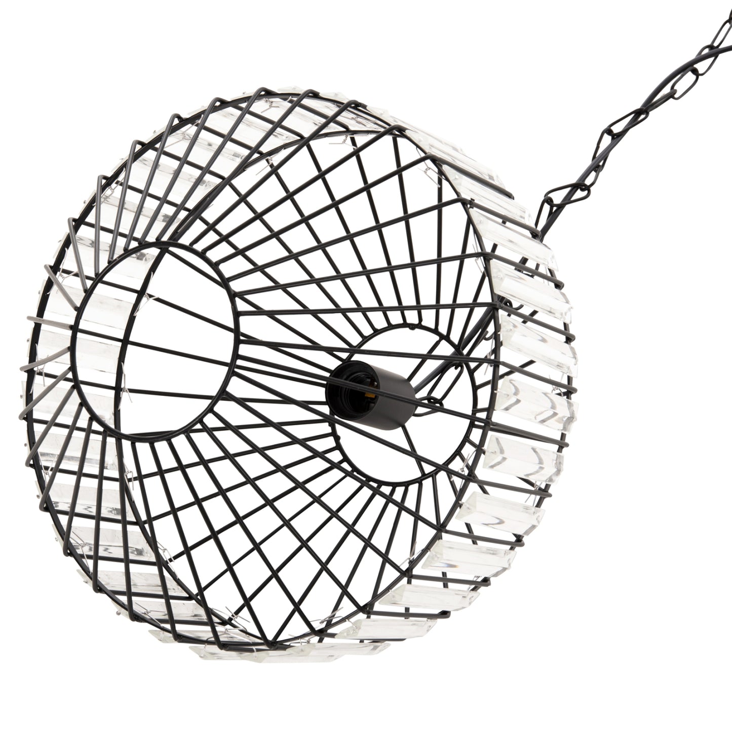 CEILING PENDANT LAMP HM4092 BLACK METAL CAP Φ33,5x29-127,5Hcm.
