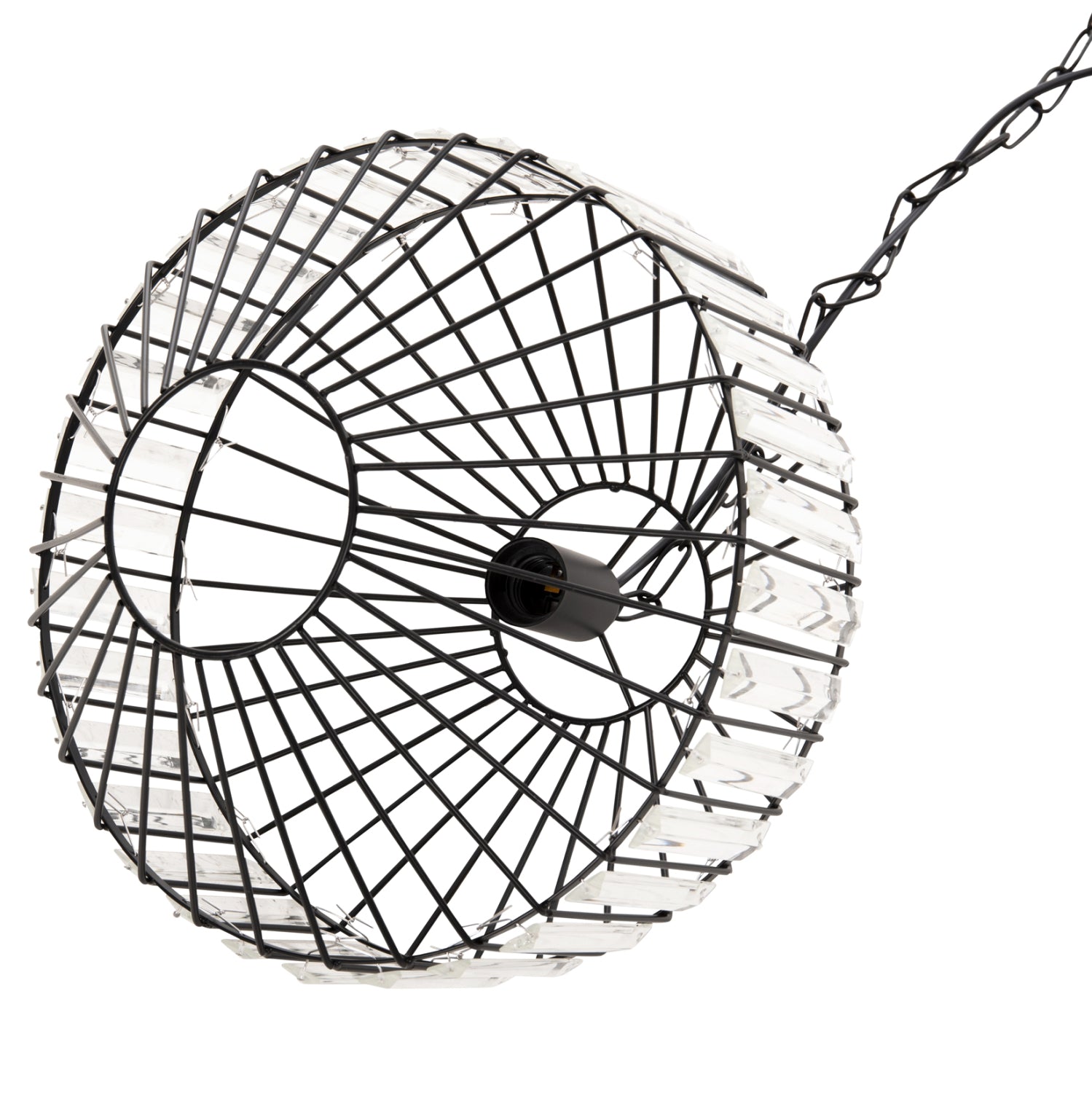 CEILING PENDANT LAMP HM4092 BLACK METAL CAP Φ33,5x29-127,5Hcm.