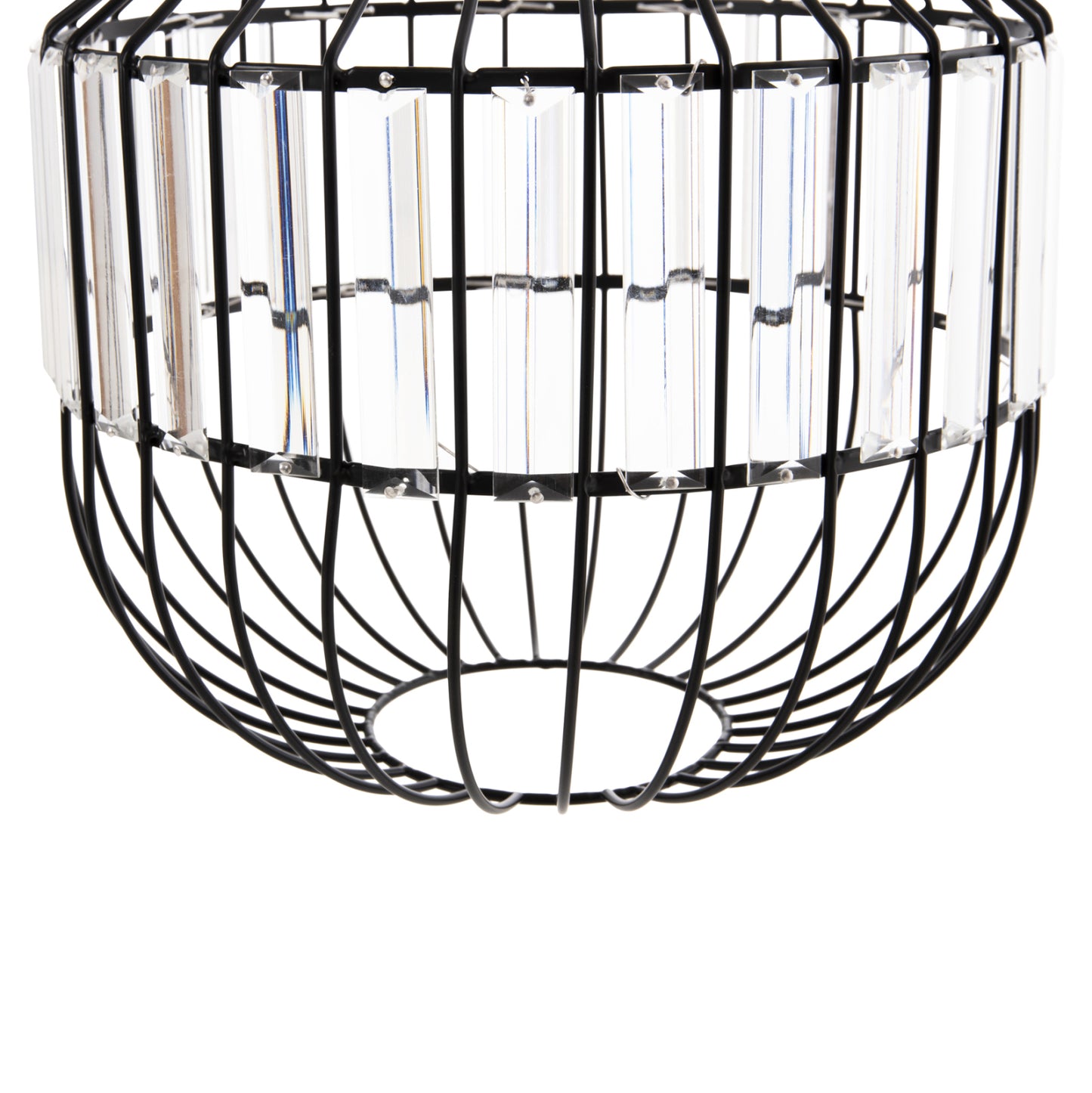 CEILING PENDANT LAMP HM4093 BLACK METAL AND GLASS Φ29x38-137Hcm.