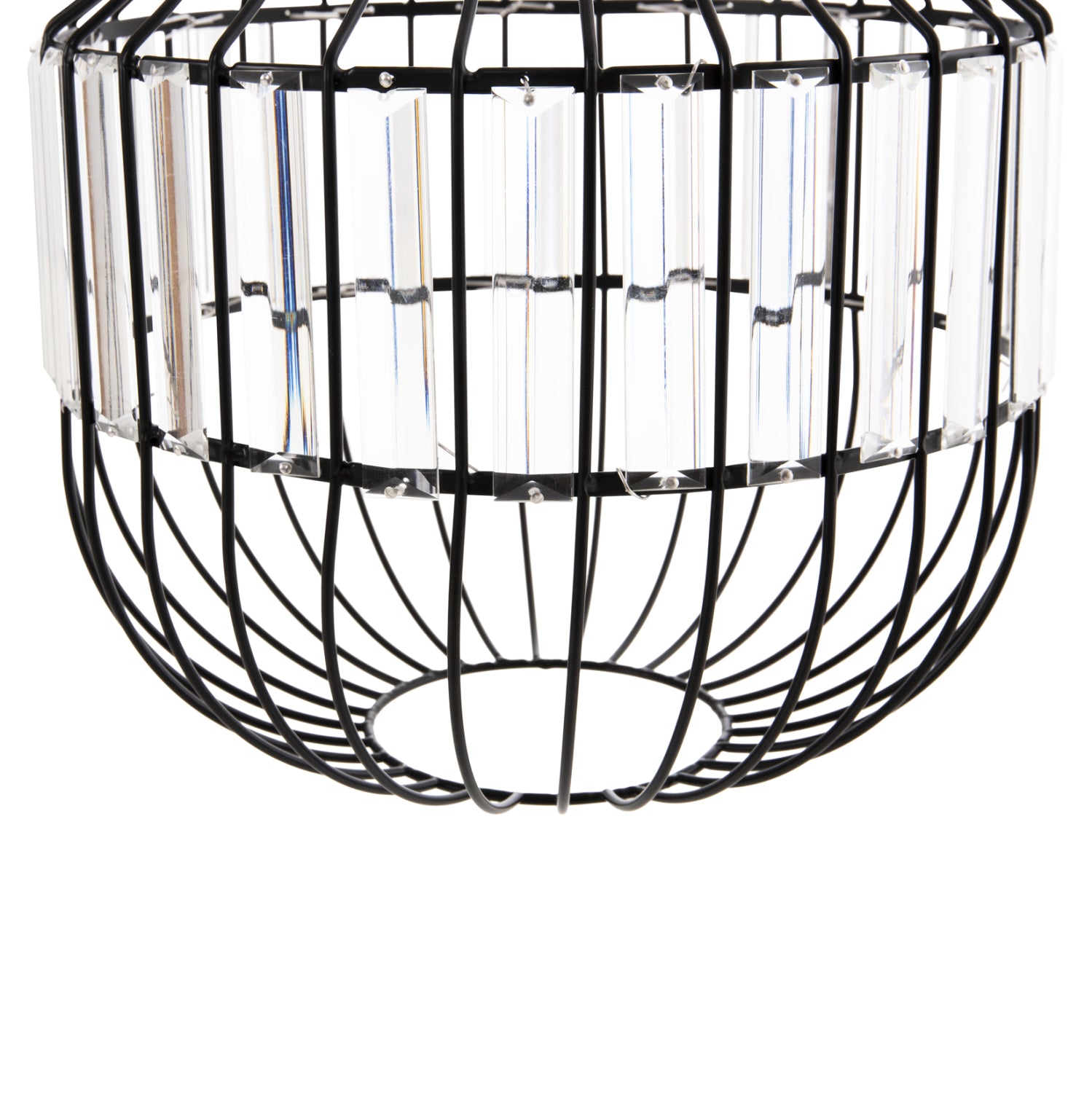 CEILING PENDANT LAMP HM4093 BLACK METAL AND GLASS Φ29x38-137Hcm.