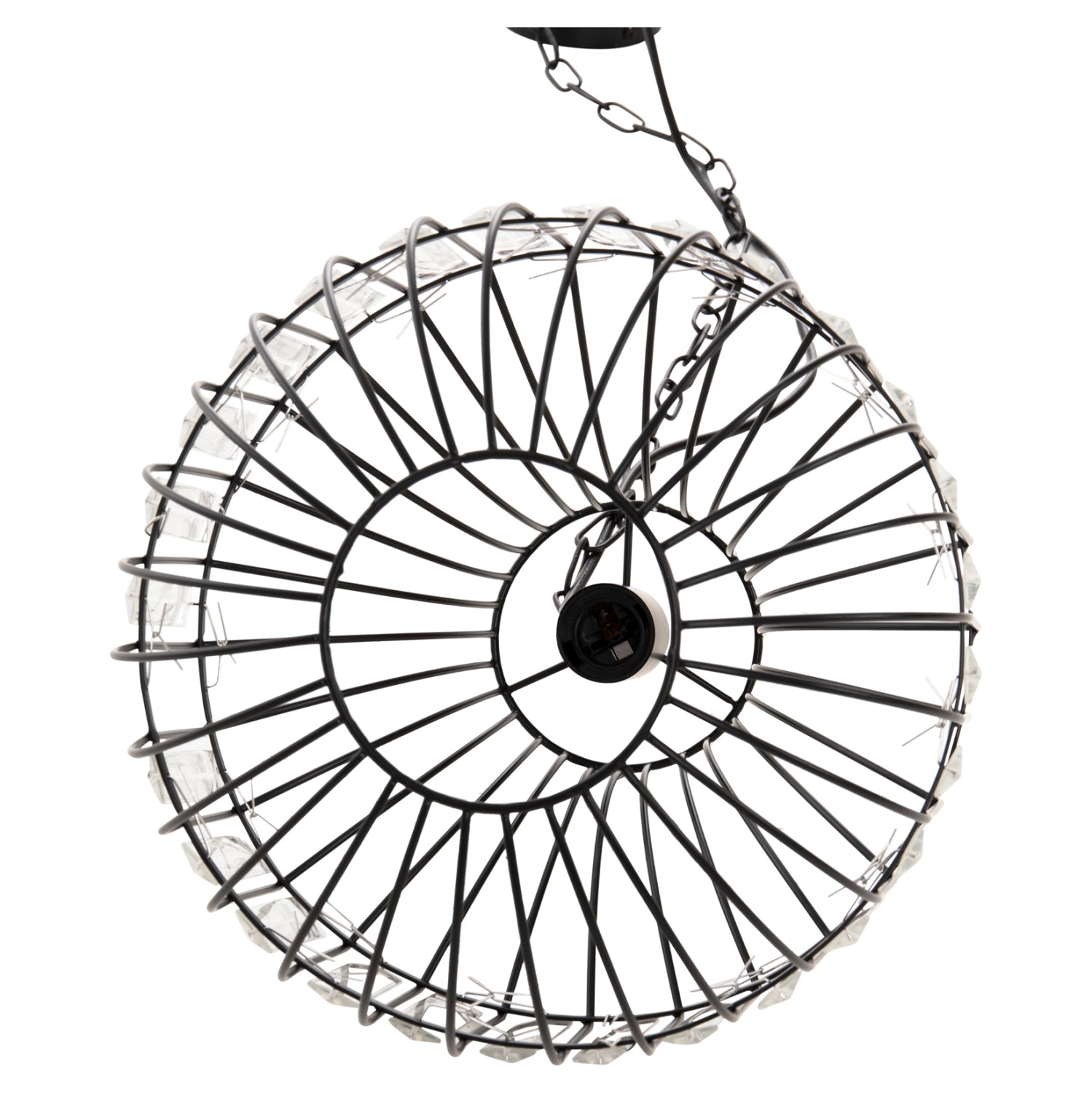 CEILING PENDANT LAMP HM4093 BLACK METAL AND GLASS Φ29x38-137Hcm.