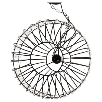 CEILING PENDANT LAMP HM4093 BLACK METAL AND GLASS Φ29x38-137Hcm.