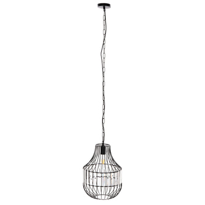 CEILING PENDANT LAMP HM4093 BLACK METAL AND GLASS Φ29x38-137Hcm.