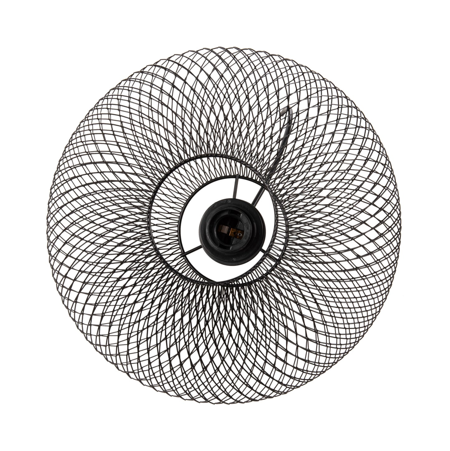 CEILING PENDANT LAMP HM4094 BLACK METAL MESH CAP Φ30x125Hcm.