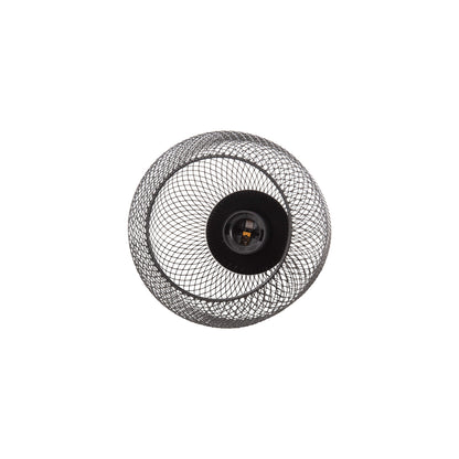 CEILING PENDANT LAMP HM4104 3-LIGHT BLACK METAL MESH CAPS Φ24x123Hcm.