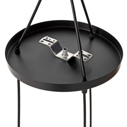 CEILING PENDANT LAMP HM4104 3-LIGHT BLACK METAL MESH CAPS Φ24x123Hcm.