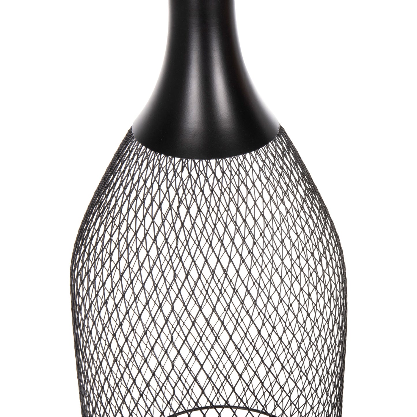 CEILING PENDANT LAMP HM4105 BLACK METAL MESH CAP Φ20x145Hcm.