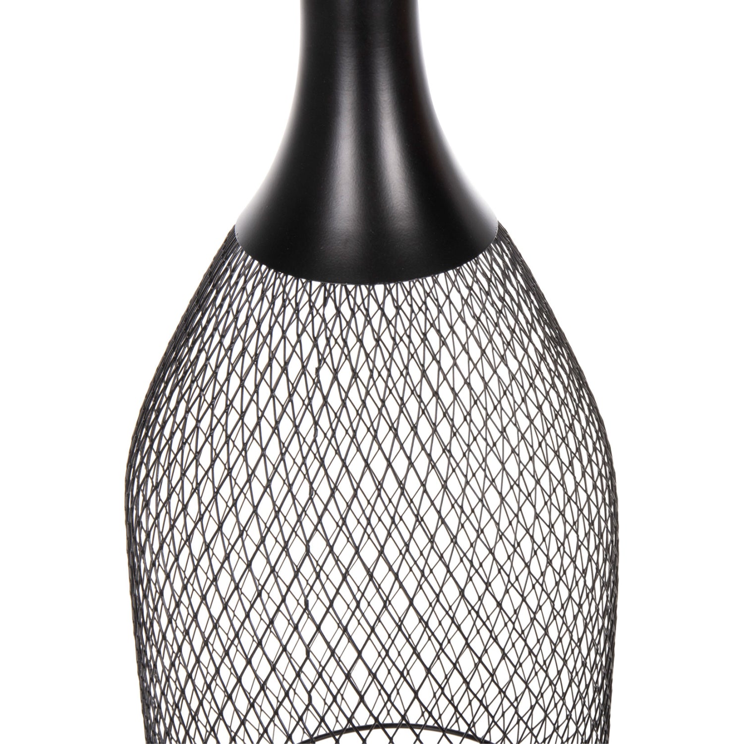 CEILING PENDANT LAMP HM4105 BLACK METAL MESH CAP Φ20x145Hcm.