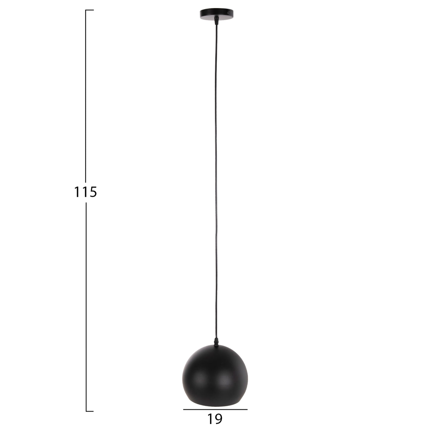 CEILING PENDANT LAMP HM4107 BLACK METAL CAP 19x19x115Hcm.