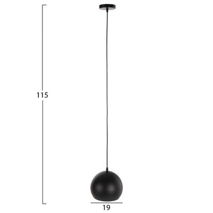CEILING PENDANT LAMP HM4107 BLACK METAL CAP 19x19x115Hcm.