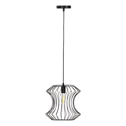 CEILING PENDANT FIXTURE HM4112 BLACK METAL Φ30x126Hcm.