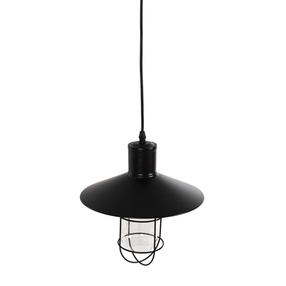 CEILING PENDANT LAMP HM4119 BLACK METAL-GLASS Φ26x125Hcm.