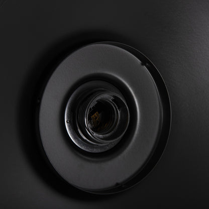 CEILING PENDANT LAMP HM4119 BLACK METAL-GLASS Φ26x125Hcm.
