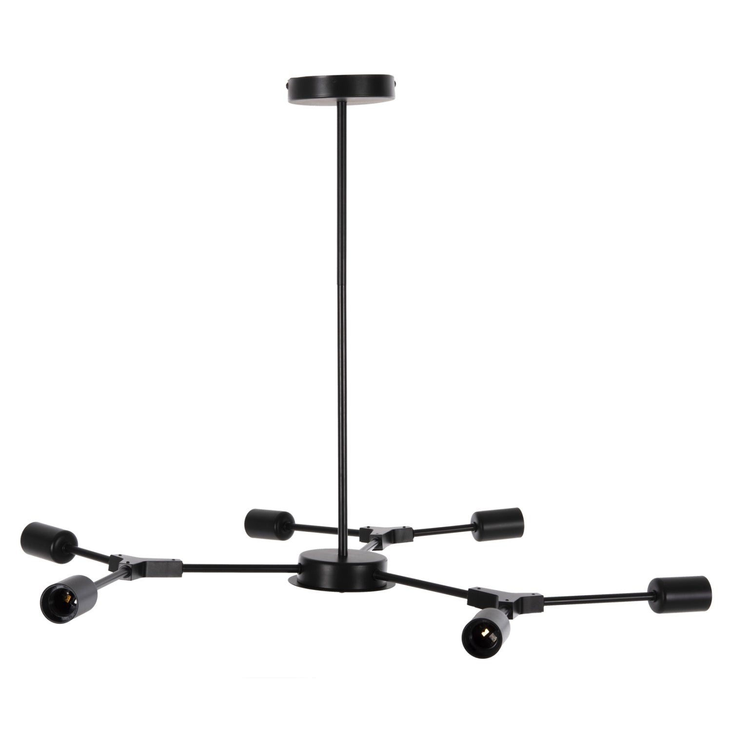 CEILING PENDANT 6-LIGHT FIXTURE HM4125 BLACK METAL 75x75x75Hcm.