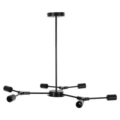 CEILING PENDANT 6-LIGHT FIXTURE HM4125 BLACK METAL 75x75x75Hcm.