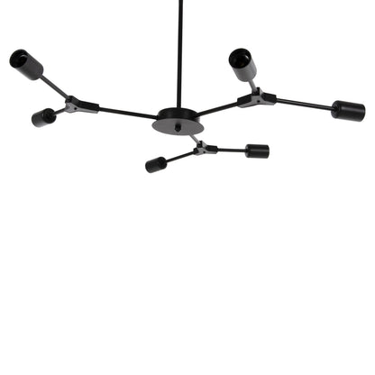 CEILING PENDANT 6-LIGHT FIXTURE HM4125 BLACK METAL 75x75x75Hcm.